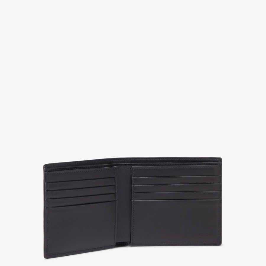 Herren Fendi Portemonnaies | Bifold-Portemonnaie Aus Strausenleder In Grau