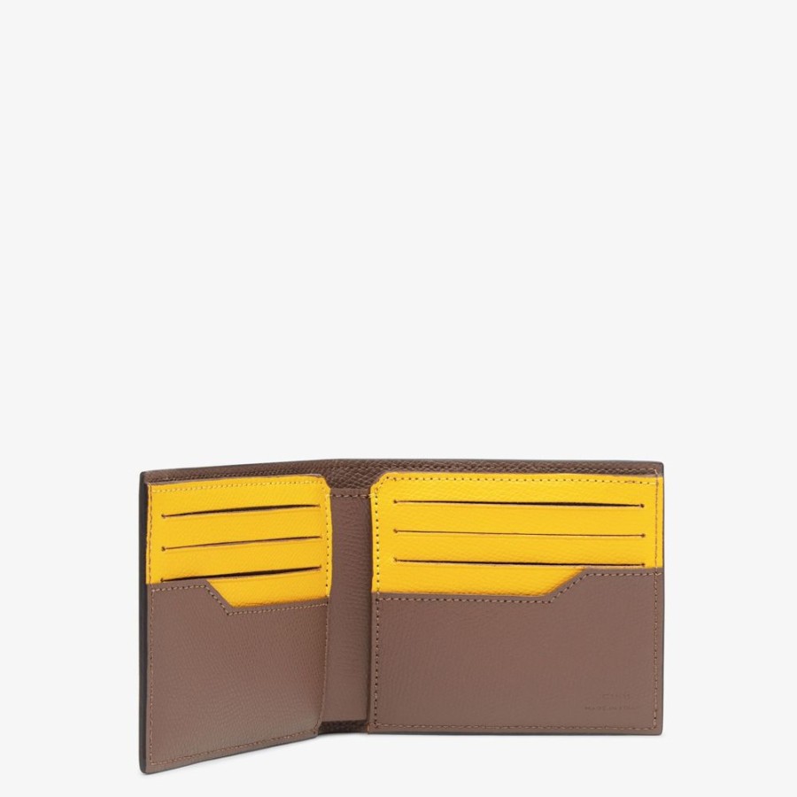 Herren Fendi Portemonnaies | Bifold-Form Aus Stoff In Braun