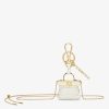 Damen Fendi Miniature Taschen | Schlusselanhanger Aus Schaffell In Weis