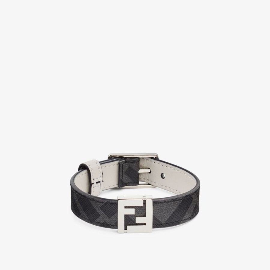 Herren Fendi Armbander | Armband Aus Stoff In Grau