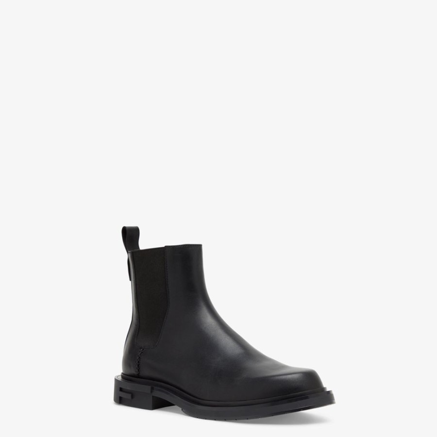 Herren Fendi Schnurschuhe Und Boots | Chelsea Boot Aus Leder In Schwarz