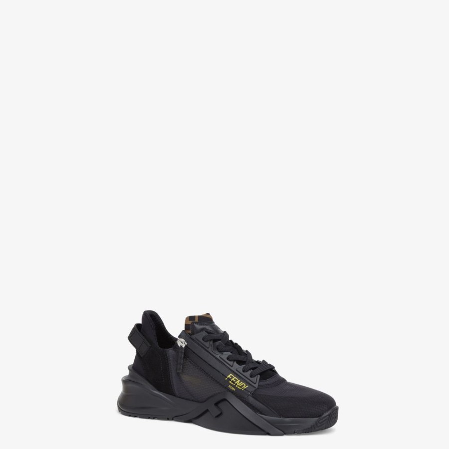 Herren Fendi Sneakers | Low-Top Aus Nylon In Schwarz