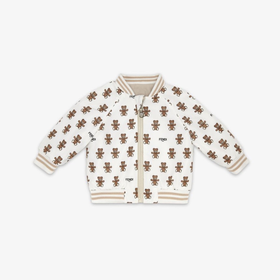 Kids Fendi Baby Junge | Beidseitig Tragbare Baby-Bomberjacke Aus Sweatjersey Und Popeline, Mehrfarbig