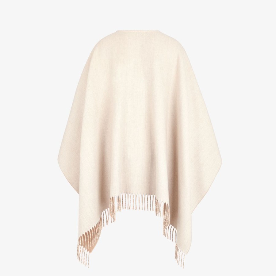 Damen Fendi Schals Und Ponchos | Poncho Aus Wolle Und Kaschmir In Beige