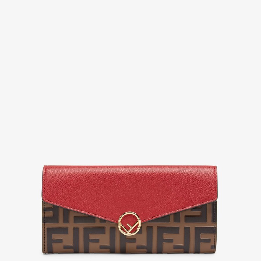 Damen Fendi Portemonnaies | Portemonnaie Aus Leder In Rot