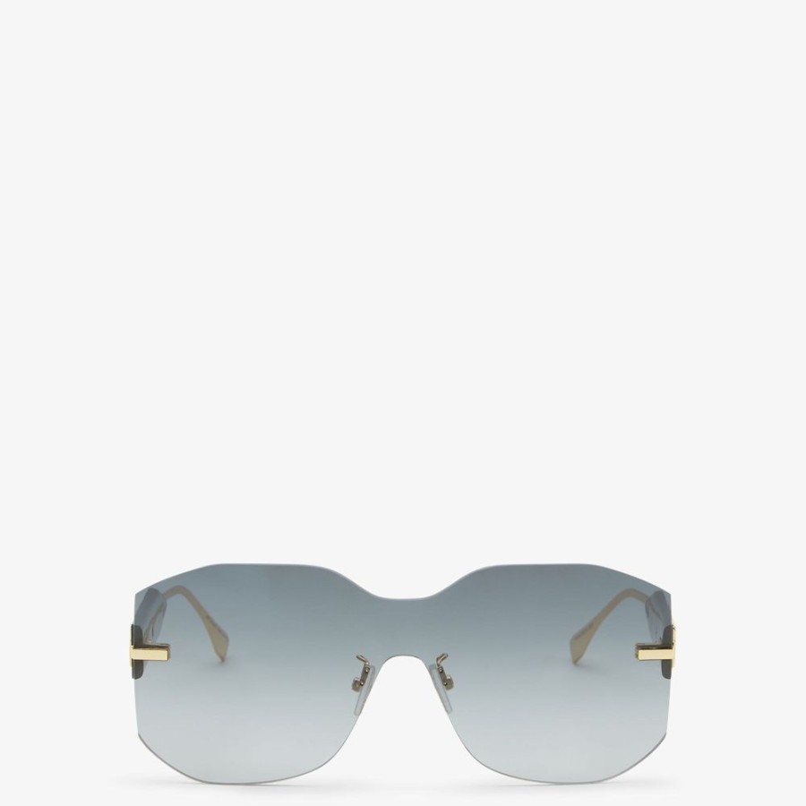 Damen Fendi Sonnenbrillen | Grune Sonnenbrille In Maskenform