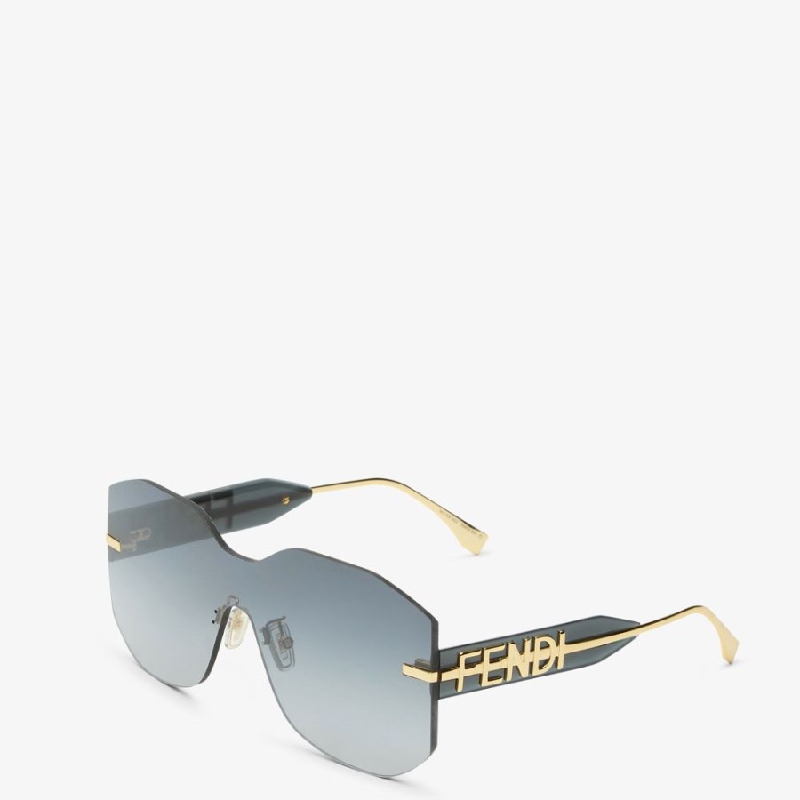 Damen Fendi Sonnenbrillen | Grune Sonnenbrille In Maskenform