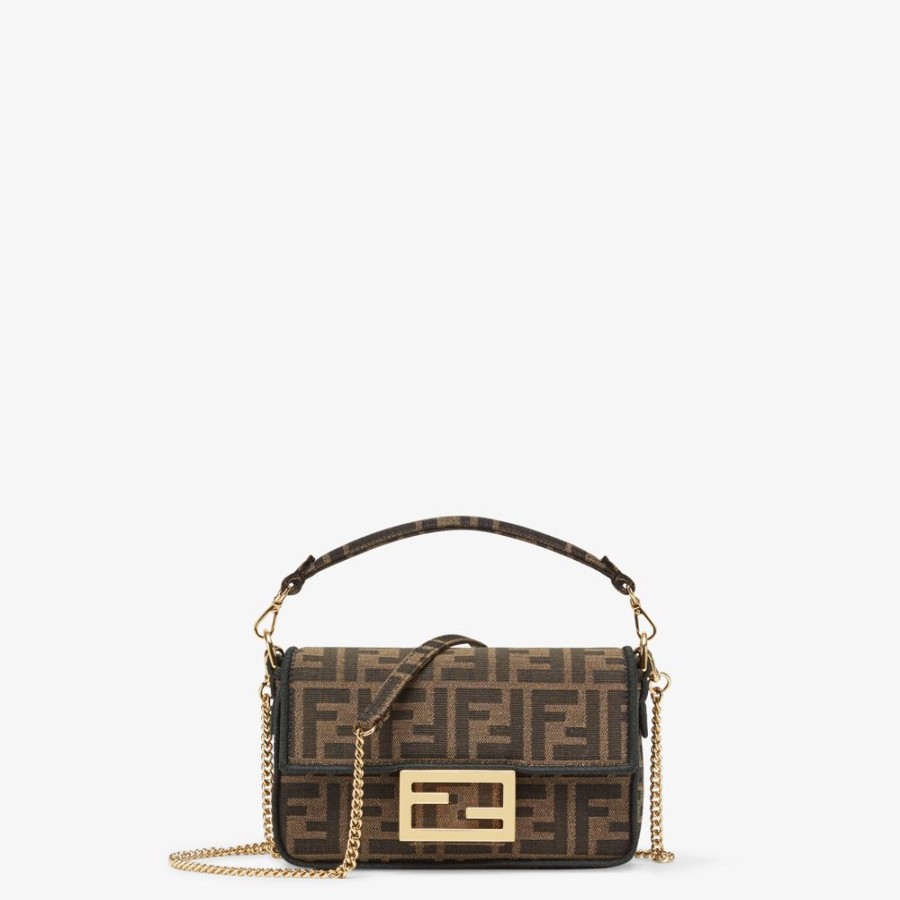 Damen Fendi Mini-Taschen | Tasche Aus Jacquard-Gewebe Mit Ff-Motiv