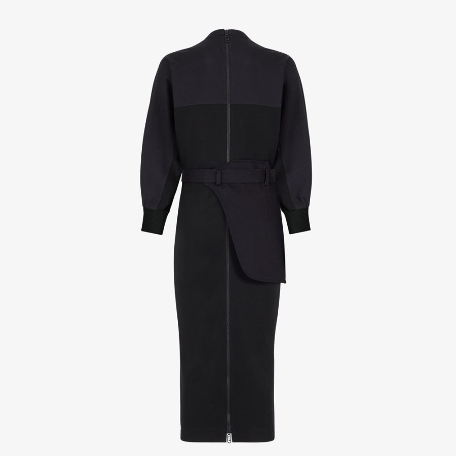 Damen Fendi Kleider Und Jumpsuits | Kleid Aus Jersey In Schwarz