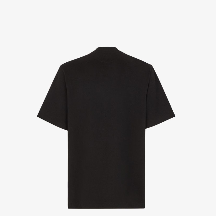 Herren Fendi T-Shirts Und Poloshirts | T-Shirt Aus Jersey In Schwarz