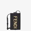 Damen Fendi Handyhullen | Pochette Aus Leder In Schwarz