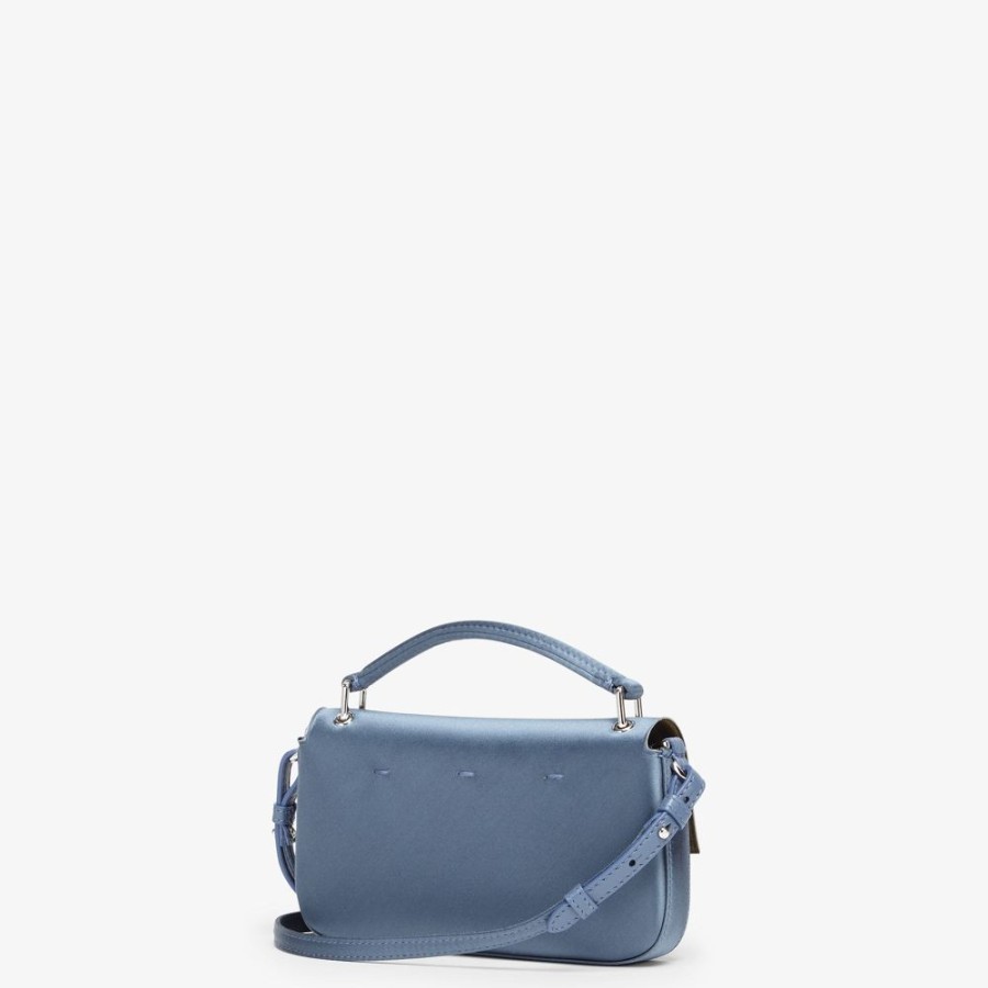 Damen Fendi Mini-Taschen | Pochette Aus Satin In Blau