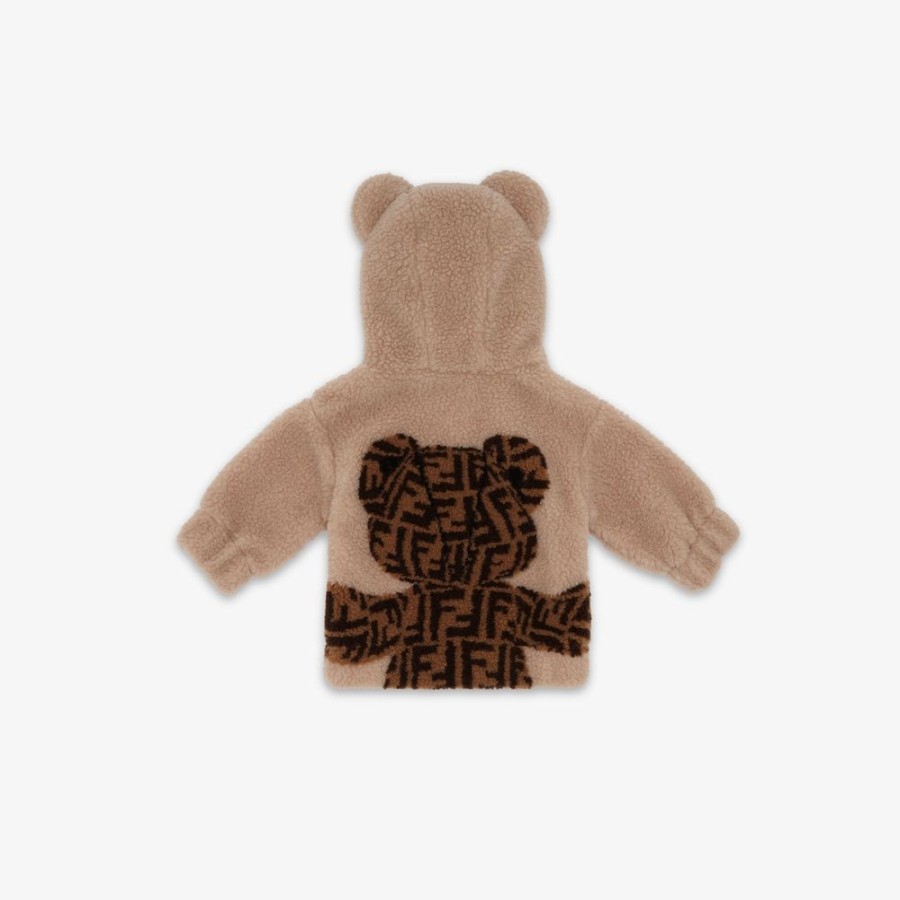 Kids Fendi Baby Junge | Baren-Sweatshirt Aus Wolle In Beige