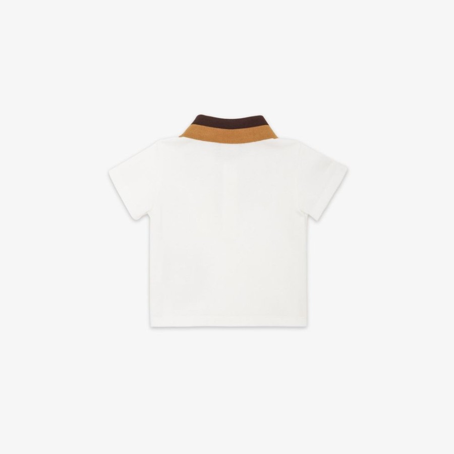 Kids Fendi Baby Junge | Baby-Poloshirt Aus Pique In Weis