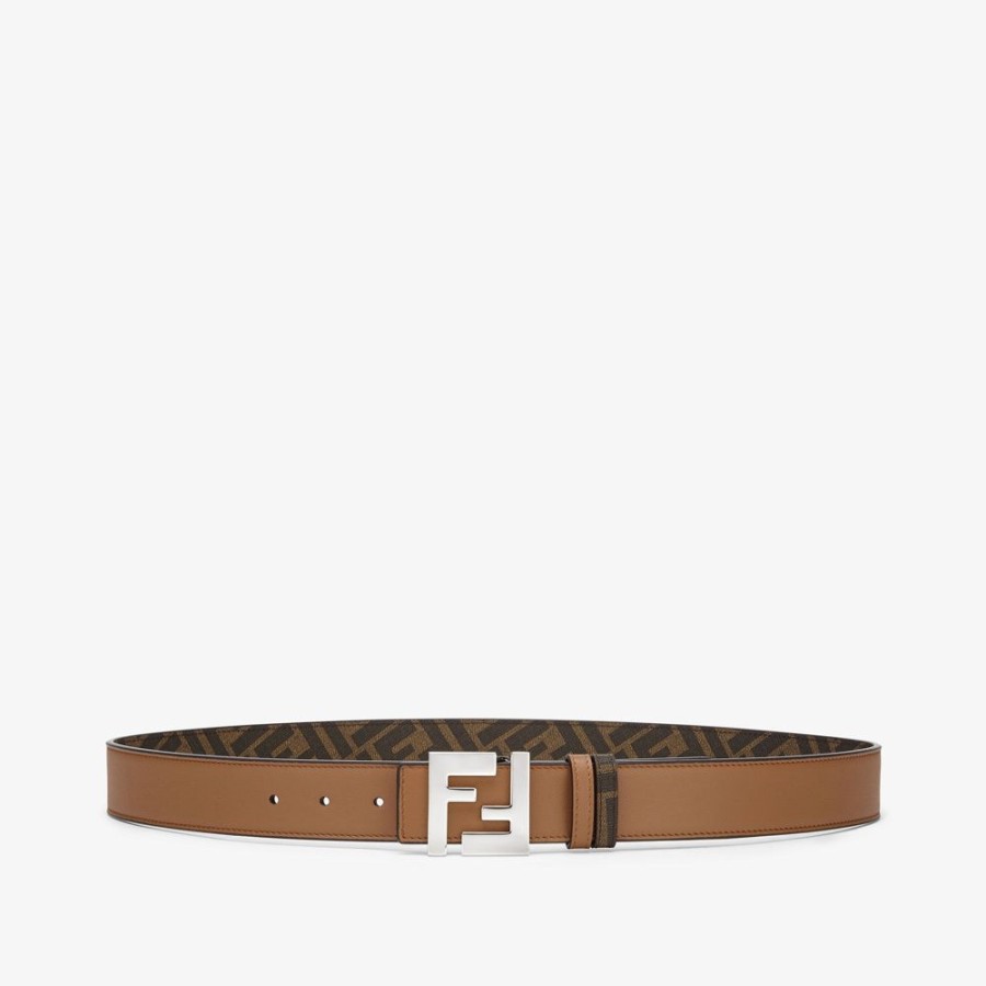 Herren Fendi Gurtel | Wendegurtel Aus Leder In Braun