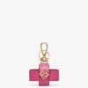 Damen Fendi Handyhullen | Charm Aus Leder In Fuchsia