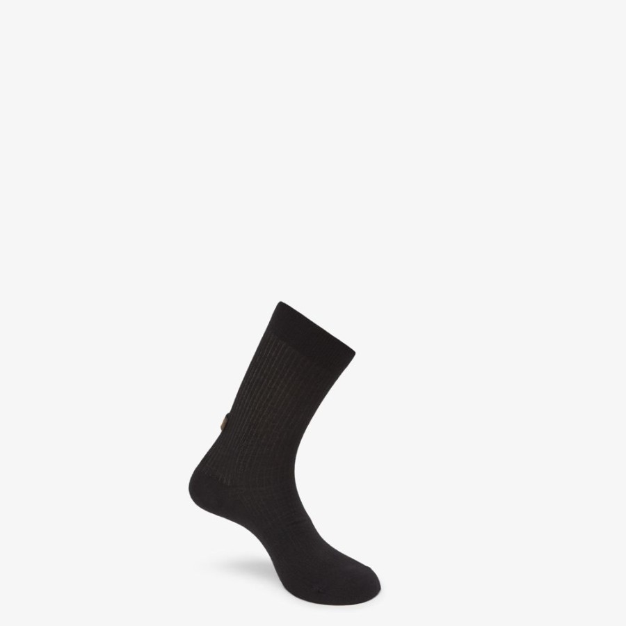 Herren Fendi Socken | Socken Aus Baumwolle Und Kaschmir In Schwarz