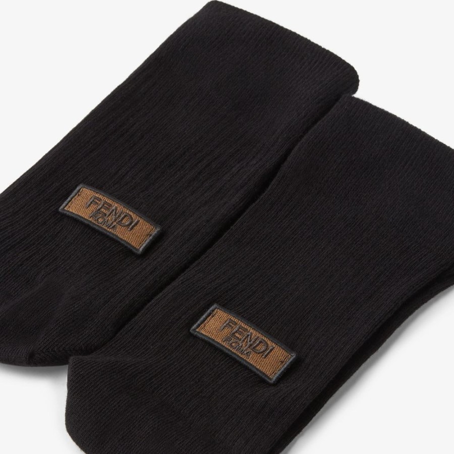 Herren Fendi Socken | Socken Aus Baumwolle Und Kaschmir In Schwarz