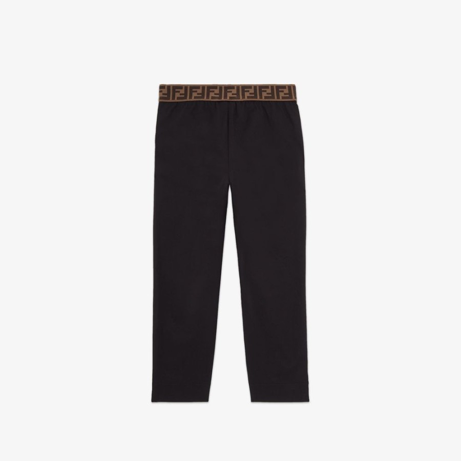 Kids Fendi Ready To Wear | Junior-Hose Aus Stretch-Gabardine In Schwarz