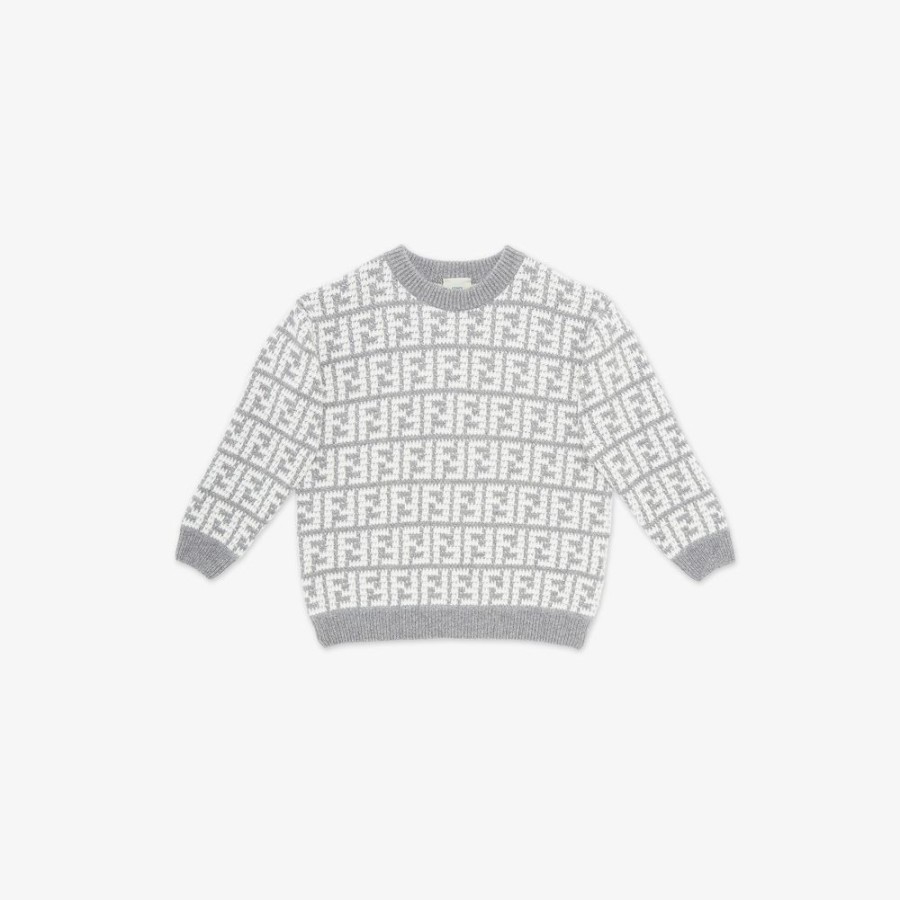 Kids Fendi Ready To Wear | Junior-Pullover Aus Chenille Mit Logo