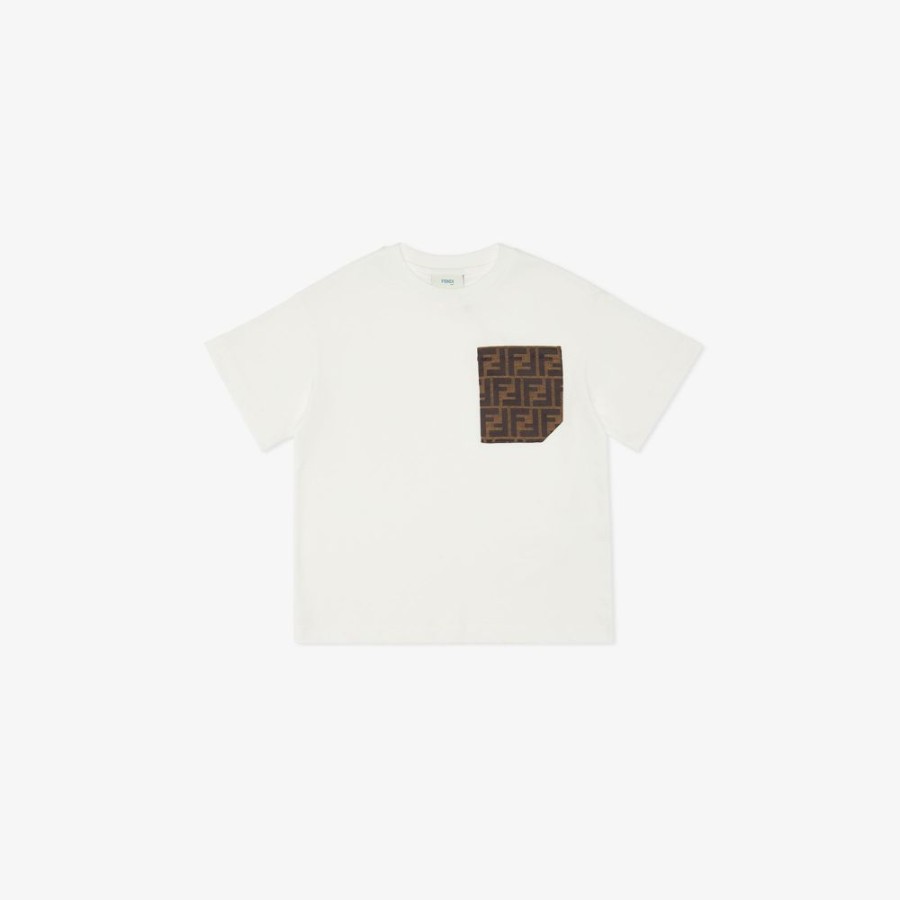 Kids Fendi Ready To Wear | Junior-T-Shirt Aus Jersey Mit Tasche