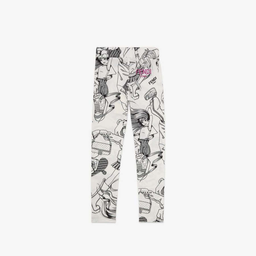 Kids Fendi Ready To Wear | Leggings Aus Jersey Mit Mehrfarbigem Print