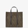 Herren Fendi Fur Die Reise | Tasche Aus Jacquard Ff-Gewebe