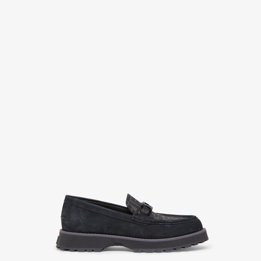 Herren Fendi Loafer | Loafer Aus Schwarzem Nubukleder