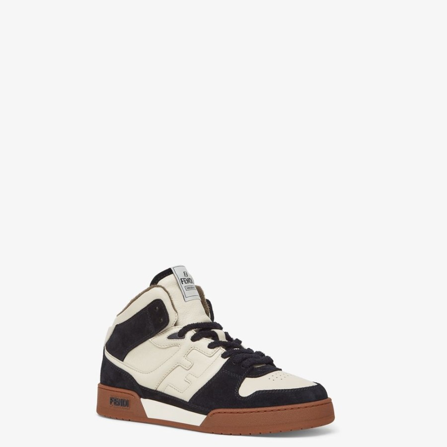 Herren Fendi Sneakers | Hoher Sneaker Aus Leder In Schwarz