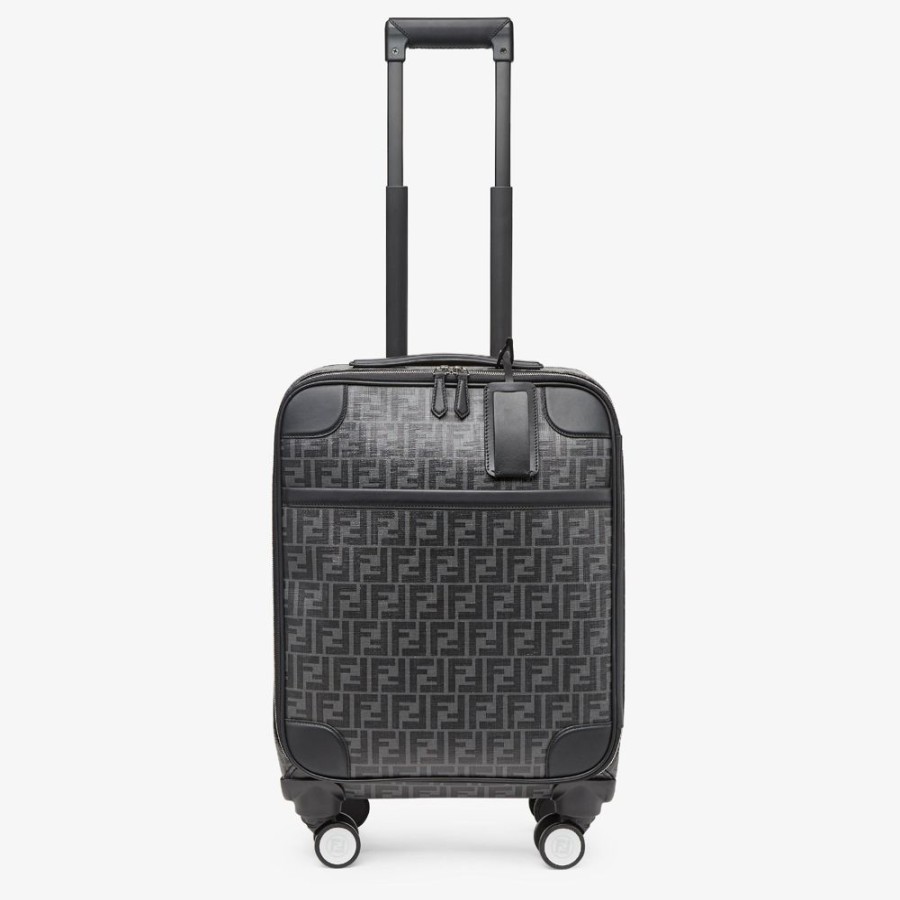 Herren Fendi Fur Die Reise | Trolley Aus Stoff Mit Ff-Signature In Schwarz