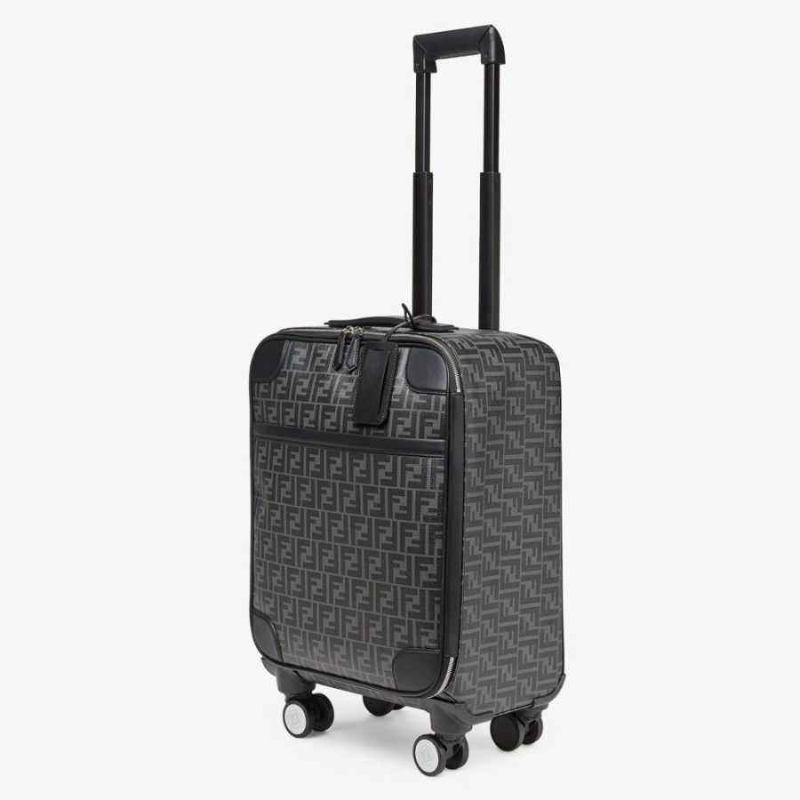 Herren Fendi Fur Die Reise | Trolley Aus Stoff Mit Ff-Signature In Schwarz