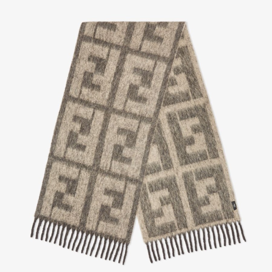 Herren Fendi Schals | Schal Aus Alpaka Und Wolle In Beige