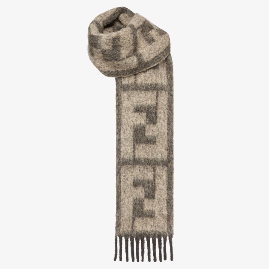 Herren Fendi Schals | Schal Aus Alpaka Und Wolle In Beige