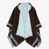 Damen Fendi Schals Und Ponchos | Poncho Aus Wolle In Dunkelbraun Und Hellblau