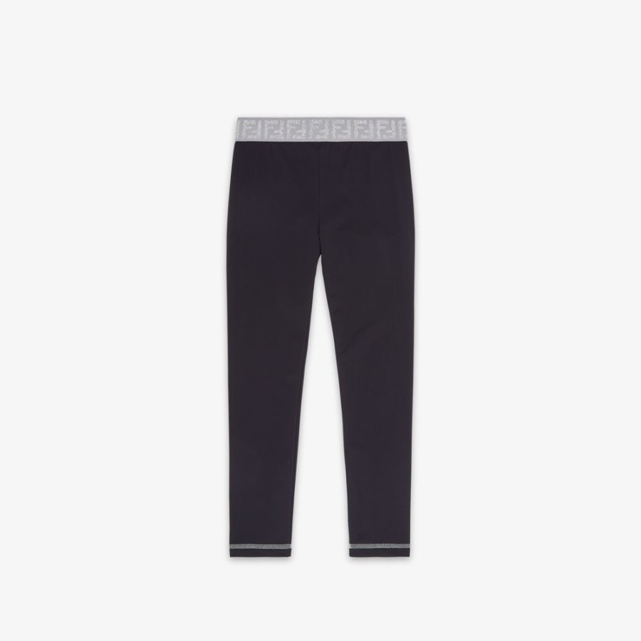 Kids Fendi Ready To Wear | Junior-Leggings Aus Lycra In Schwarz