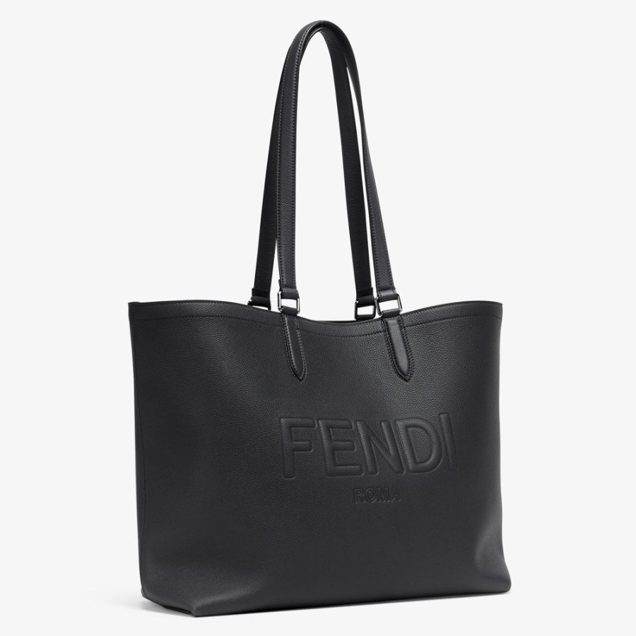 Herren Fendi Tote Taschen | Tasche Aus Leder In Schwarz