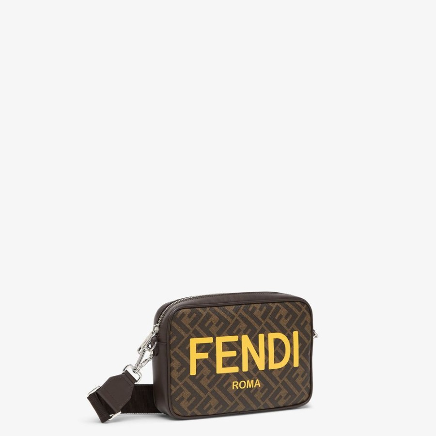 Herren Fendi Messenger Bags | Tasche Aus Ff-Stoff In Braun