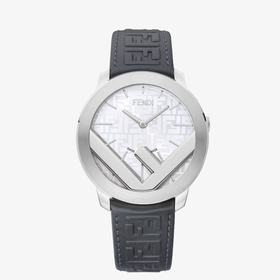 Herren Fendi Uhren | Runde Uhr 41 Mm Mit F Is Fendi-Logo