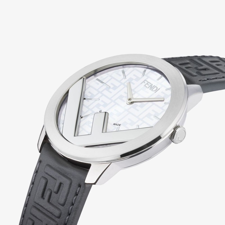 Herren Fendi Uhren | Runde Uhr 41 Mm Mit F Is Fendi-Logo