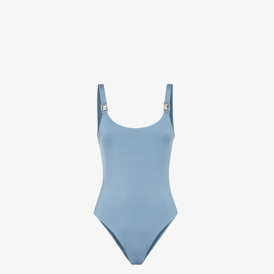 Damen Fendi Swimwear | Badeanzug Aus Lycra® In Blau