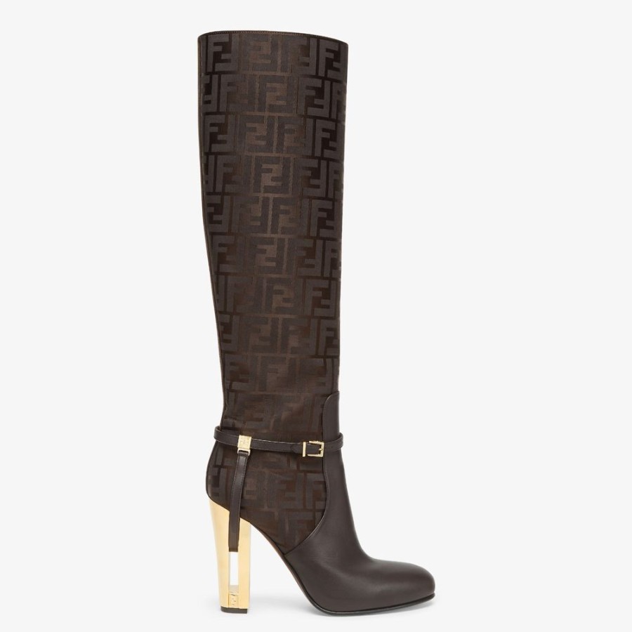 Damen Fendi Stiefel Und Stiefeletten | Stiefel Hoh Aus Leder In Braun