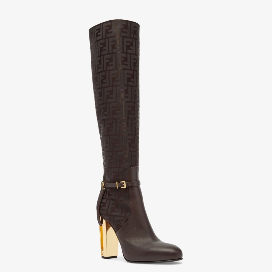 Damen Fendi Stiefel Und Stiefeletten | Stiefel Hoh Aus Leder In Braun