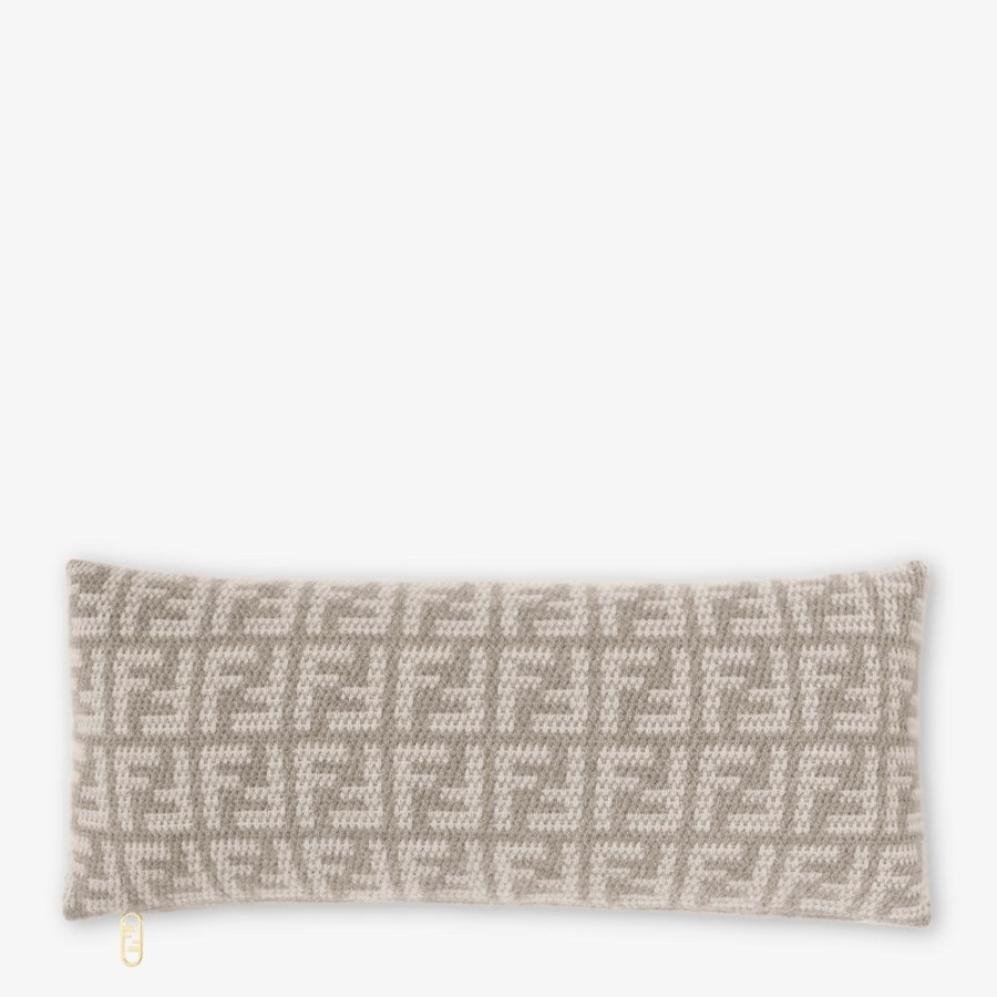 Home Decor & Lifestyle Fendi Textile Accessoires | Kissen Aus Kaschmir In Taube