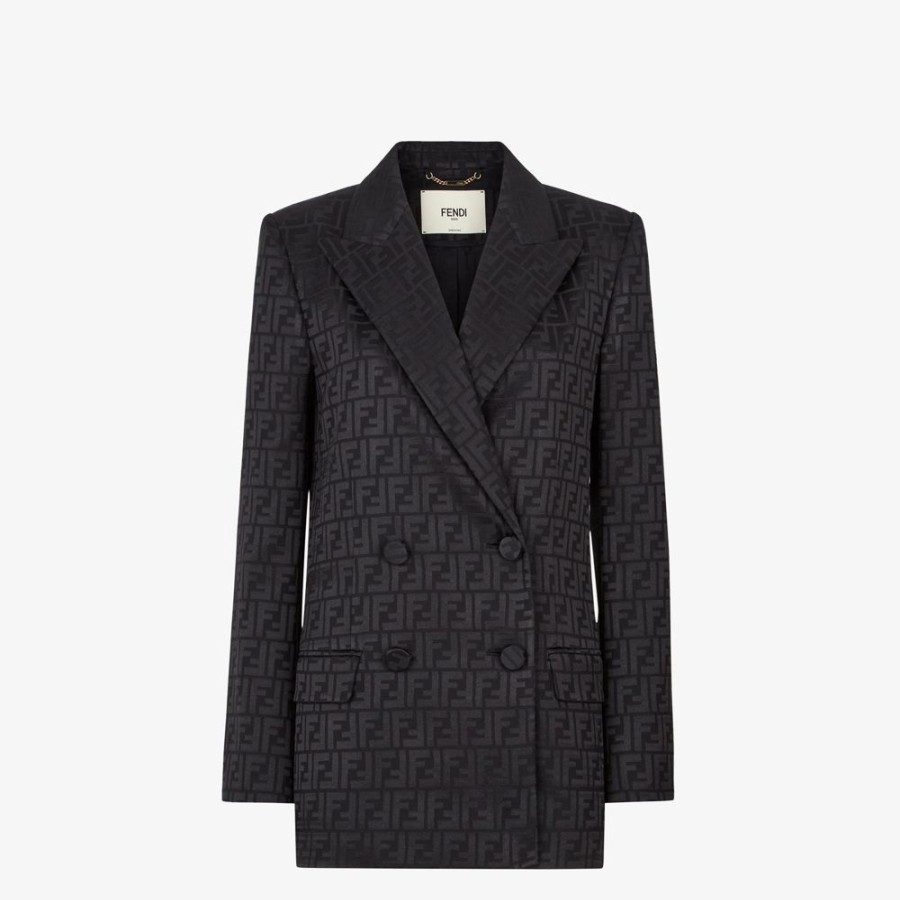 Damen Fendi Anzuge Und Sets | Blazer Aus Seide In Schwarz