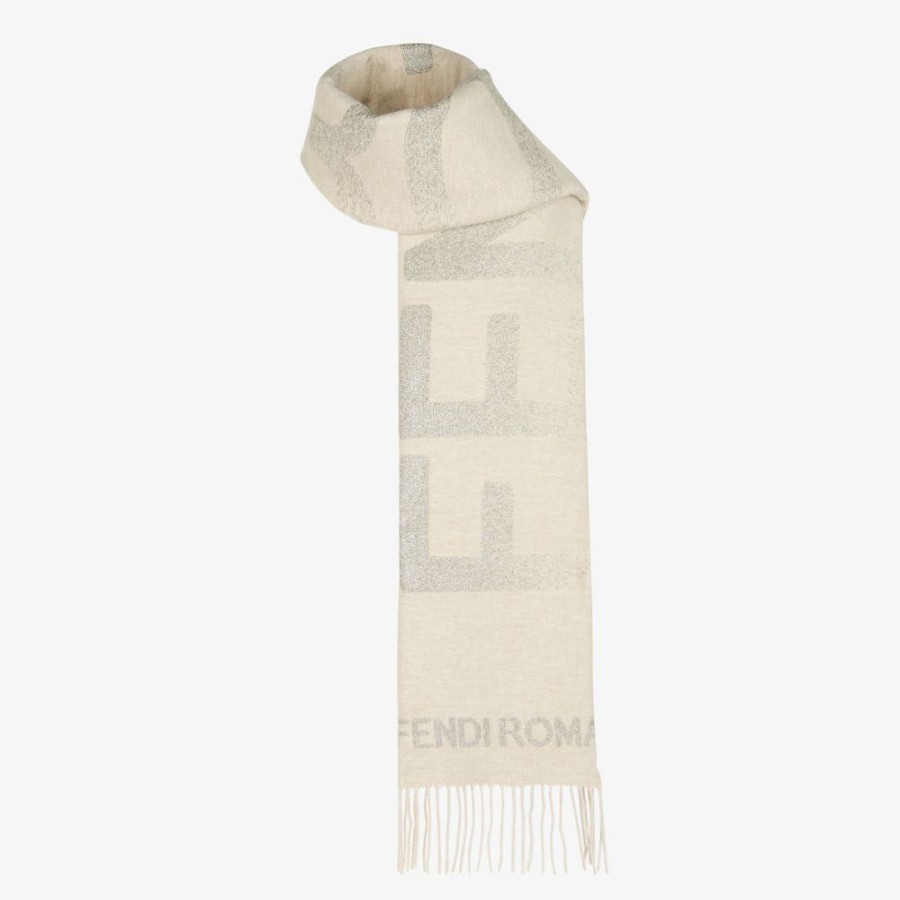 Damen Fendi Schals Und Ponchos | Schal Aus Wolle Und Kaschmir In Beige