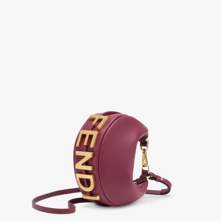 Damen Fendi Mini-Taschen | Mini Bag Aus Leder In Bordeaux