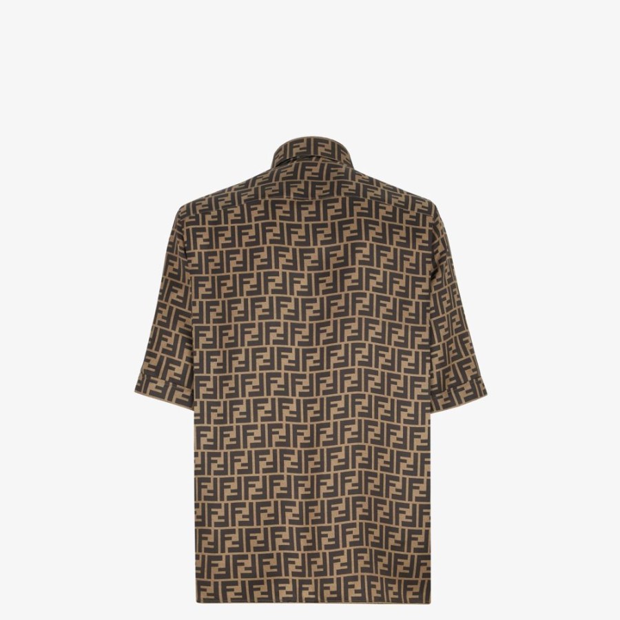 Herren Fendi Hemden | Bluse Aus Seide In Braun