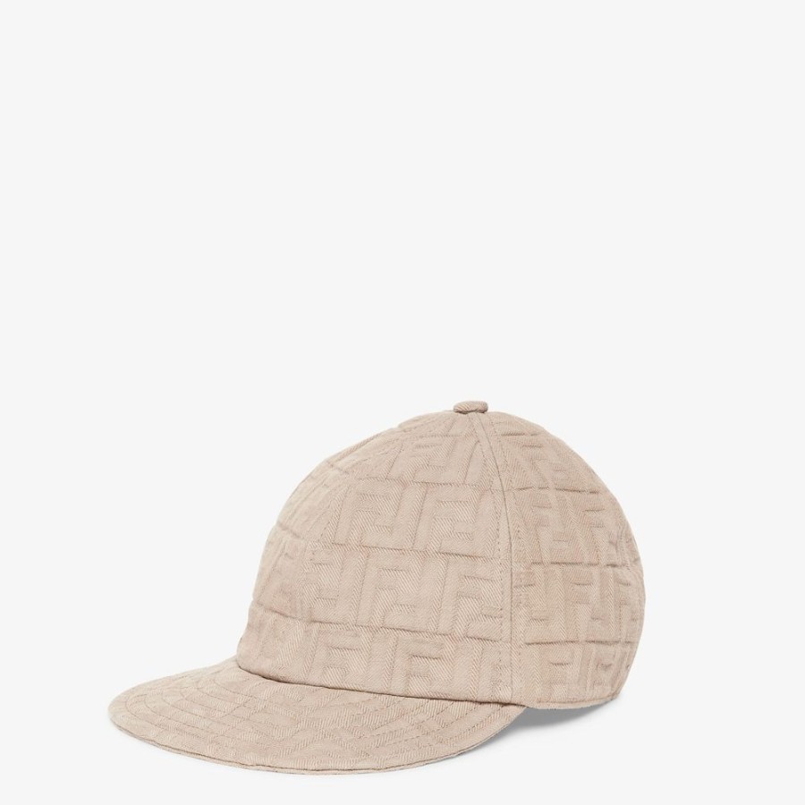 Herren Fendi Mutzen Und Handschuhe | Baseballcap Aus Baumwolle In Beige