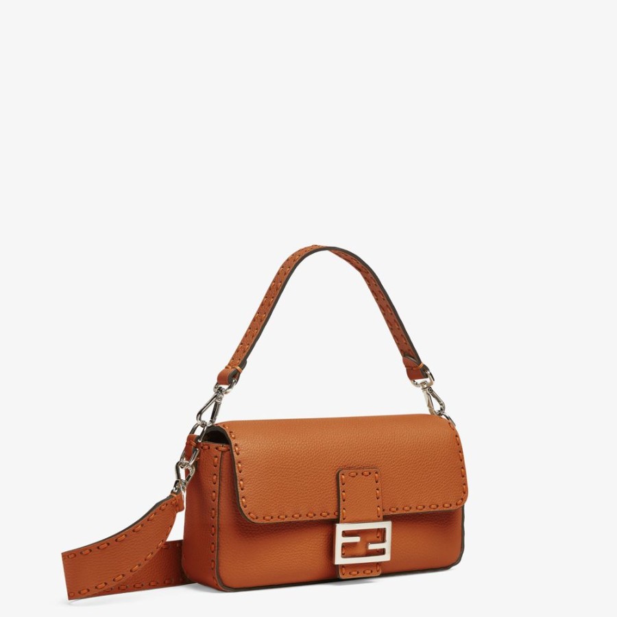 Damen Fendi Schulter- Und Crossbody-Taschen | Tasche Selleria In Braun Mit Makro-Ziernahten