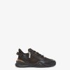 Herren Fendi Fendi Flow | Low-Top-Sneaker Aus Leder In Schwarz